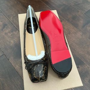 Christian Louboutin Mamadrague Snake Print Ballerina Flats 9.5 (39.5 IT) BNIB